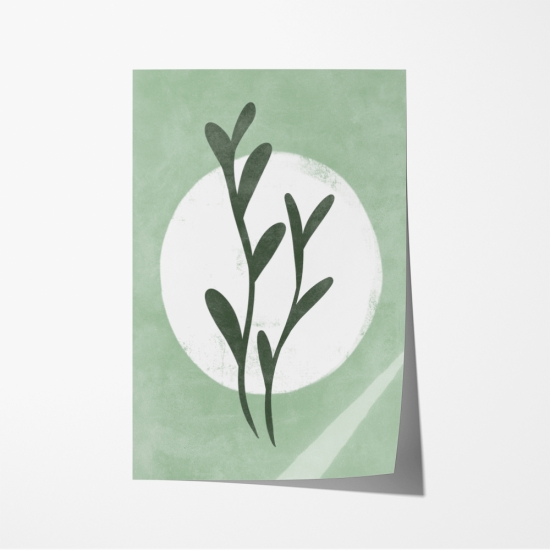Poster com uma planta verde com um círculo branco 6